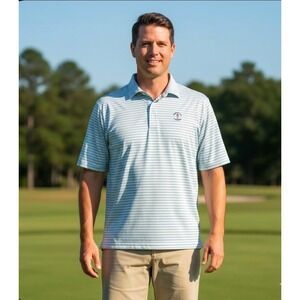 Peter Millar Harbour Town Golf‎ Links Summer Comfort Mens XL Striped Polo Shirt